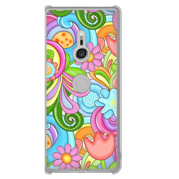 Xperia XZ3 SOV39 au 高画質仕上げ 背面印刷 ハードケース 【713 ミラクルフラワー】