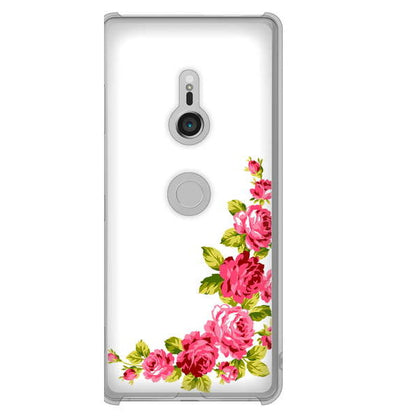 Xperia XZ3 SOV39 au 高画質仕上げ 背面印刷 ハードケース ロマンチックなバラ