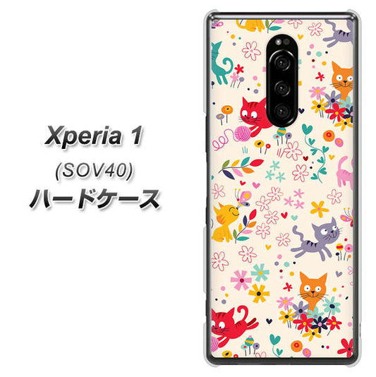 au エクスぺリア ワン SOV40 高画質仕上げ 背面印刷 ハードケース【693 ネコのあそび場】