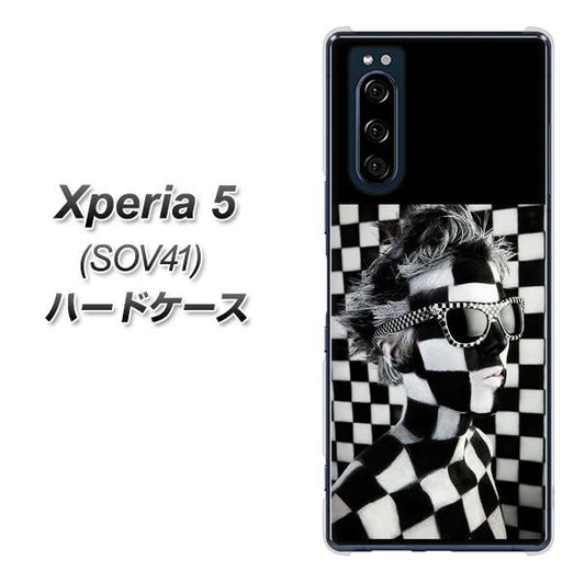 au エクスペリア5 SOV41 高画質仕上げ 背面印刷 ハードケース【357 bk&wh】