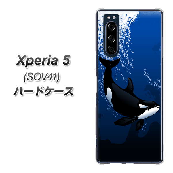 au エクスペリア5 SOV41 高画質仕上げ 背面印刷 ハードケース【423 シャチ】
