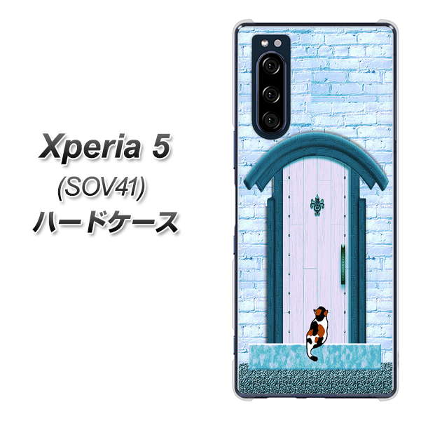 au エクスペリア5 SOV41 高画質仕上げ 背面印刷 ハードケース【YA953 石ドア03 素材クリア】