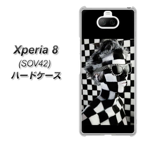 au エクスペリア8 SOV42 高画質仕上げ 背面印刷 ハードケース【357 bk&wh】