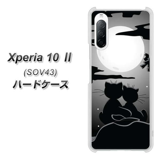 au エクスペリア10 II SOV43 高画質仕上げ 背面印刷 ハードケース【342 月夜の二人】