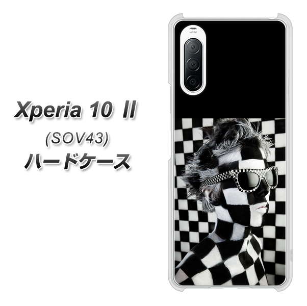 au エクスペリア10 II SOV43 高画質仕上げ 背面印刷 ハードケース【357 bk&wh】