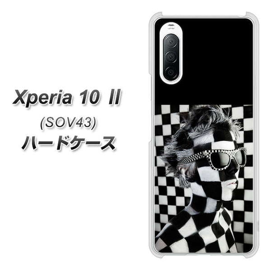 au エクスペリア10 II SOV43 高画質仕上げ 背面印刷 ハードケース【357 bk&wh】