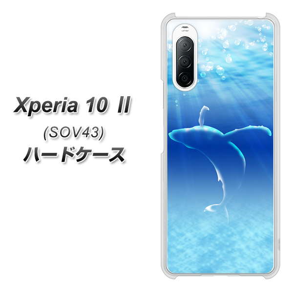 au エクスペリア10 II SOV43 高画質仕上げ 背面印刷 ハードケース【1047 海の守り神くじら】