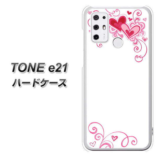 SIMフリー トーンモバイル TONE e21 高画質仕上げ 背面印刷 ハードケース【365 ハートフレーム】