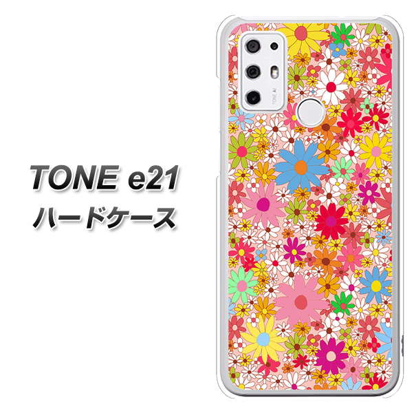 SIMフリー トーンモバイル TONE e21 高画質仕上げ 背面印刷 ハードケース【746 花畑A】