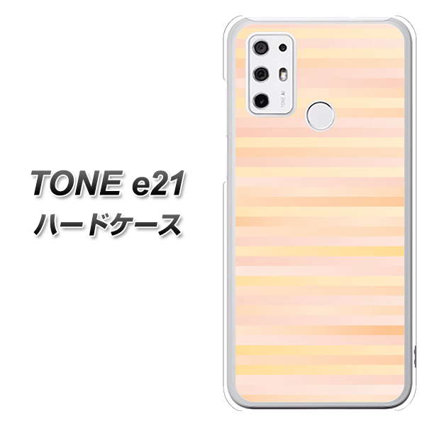 SIMフリー トーンモバイル TONE e21 高画質仕上げ 背面印刷 ハードケース【IB909 グラデーションボーダー_オレンジ】