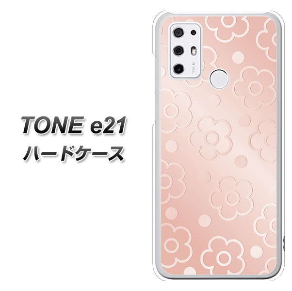 SIMフリー トーンモバイル TONE e21 高画質仕上げ 背面印刷 ハードケース【SC843 エンボス風デイジーシンプル（ローズピンク）】