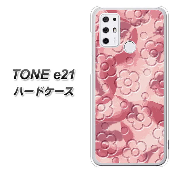 SIMフリー トーンモバイル TONE e21 高画質仕上げ 背面印刷 ハードケース【SC846 フラワーヴェルニ花ピンク（ローズヴェルール）】