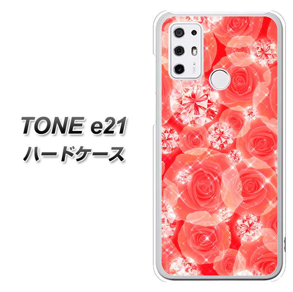 SIMフリー トーンモバイル TONE e21 高画質仕上げ 背面印刷 ハードケース【VA816 ダイヤモンドとバラ】