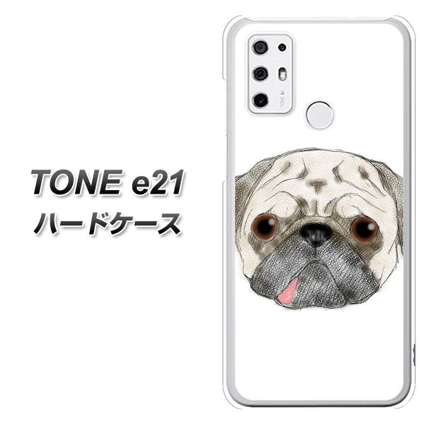 SIMフリー トーンモバイル TONE e21 高画質仕上げ 背面印刷 ハードケース【YD855 パグ01】