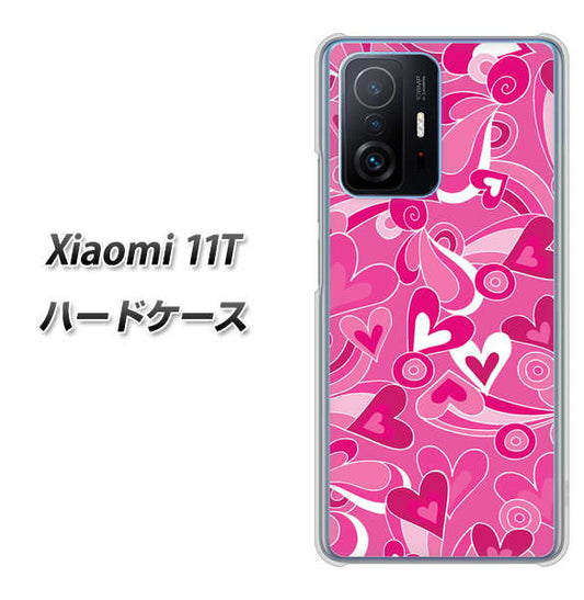 Xiaomi 11T 高画質仕上げ 背面印刷 ハードケース【383 ピンクのハート】