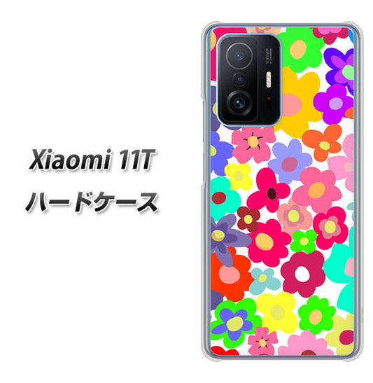 Xiaomi 11T 高画質仕上げ 背面印刷 ハードケース【782 春のルーズフラワーWH】