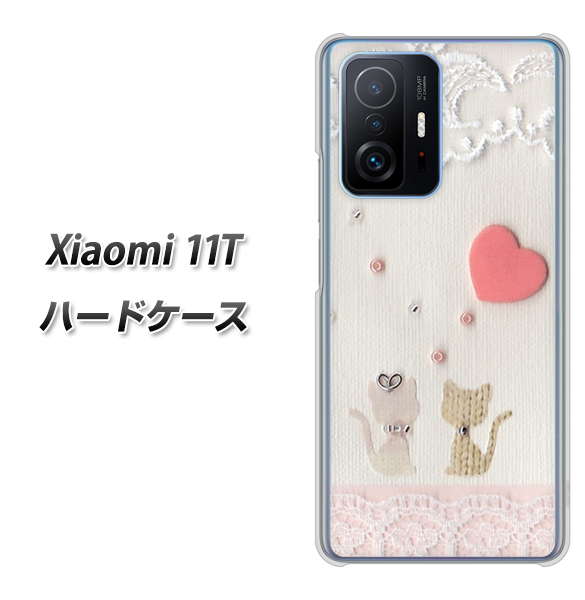 Xiaomi 11T 高画質仕上げ 背面印刷 ハードケース【1104 クラフト写真ネコ（ハートM）】