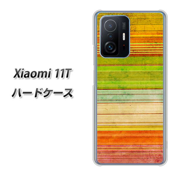 Xiaomi 11T 高画質仕上げ 背面印刷 ハードケース【1324 ビンテージボーダー（色彩）】