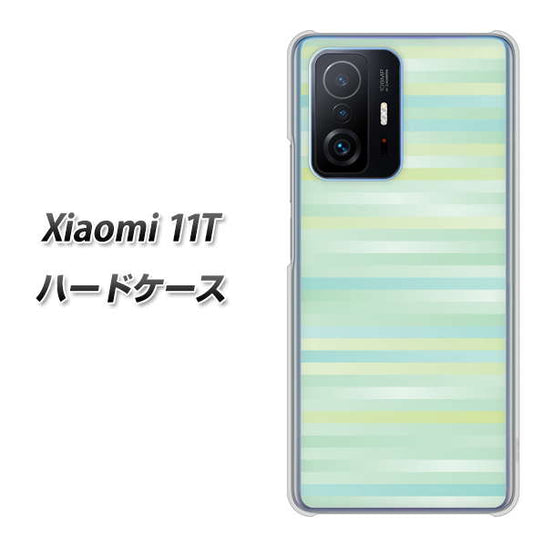 Xiaomi 11T 高画質仕上げ 背面印刷 ハードケース【IB908 グラデーションボーダー_グリーン】