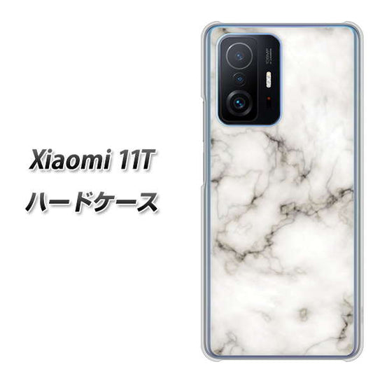 Xiaomi 11T 高画質仕上げ 背面印刷 ハードケース【KM871 大理石WH】