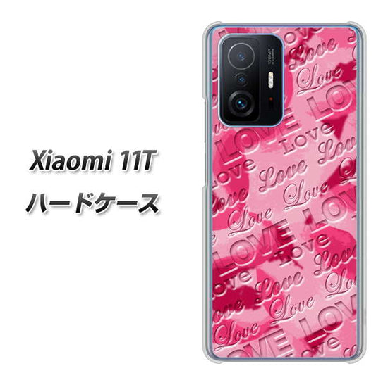 Xiaomi 11T 高画質仕上げ 背面印刷 ハードケース【SC845 フラワーヴェルニLOVE濃いピンク（ローズアンディアン）】