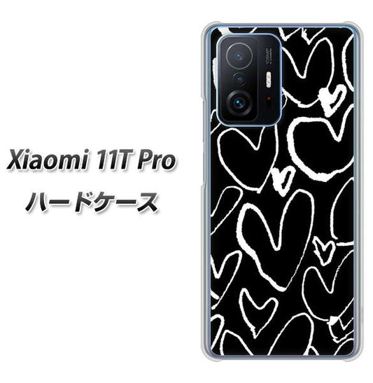 Xiaomi 11T Pro 高画質仕上げ 背面印刷 ハードケース【1124 ハート BK＆WH】
