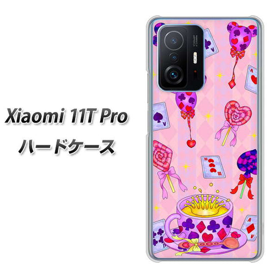 Xiaomi 11T Pro 高画質仕上げ 背面印刷 ハードケース【AG817 トランプティー（ピンク）】