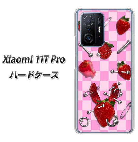 Xiaomi 11T Pro 高画質仕上げ 背面印刷 ハードケース【AG832 苺パンク（ピンク）】