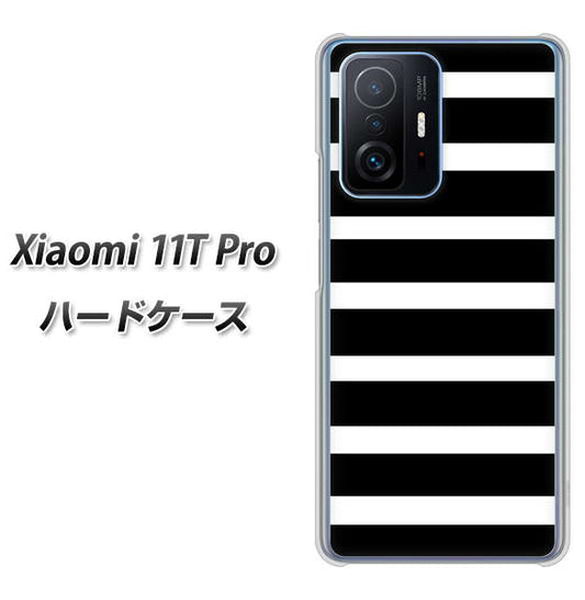 Xiaomi 11T Pro 高画質仕上げ 背面印刷 ハードケース【EK879 ボーダーブラック（L）】