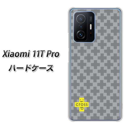 Xiaomi 11T Pro 高画質仕上げ 背面印刷 ハードケース【IB900 クロスドット_グレー】