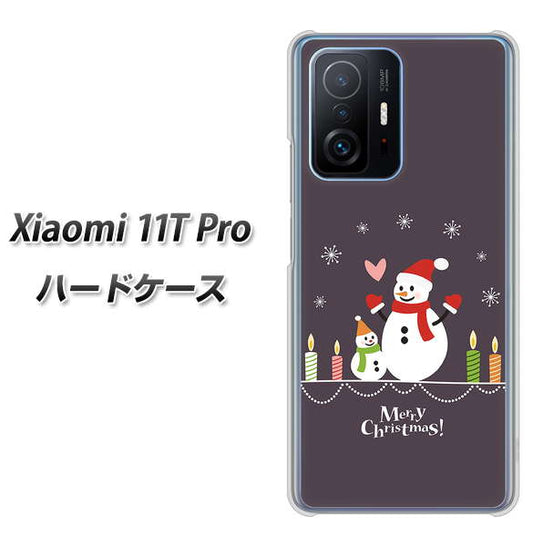 Xiaomi 11T Pro 高画質仕上げ 背面印刷 ハードケース【XA809 雪だるまの親子】