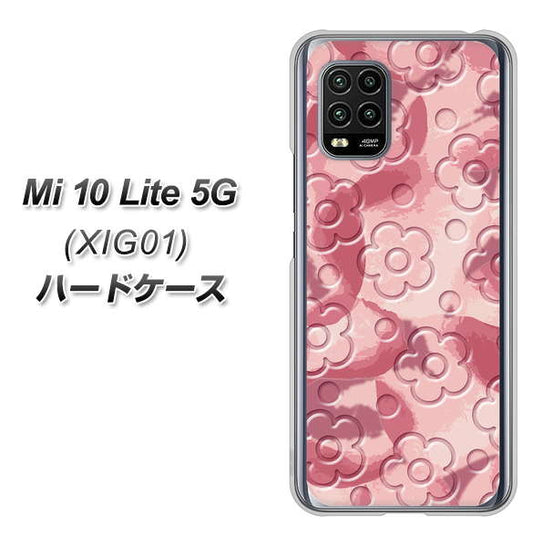 au Xiaomi（シャオミ）Mi 10 Lite 5G XIG01 高画質仕上げ 背面印刷 ハードケース【SC846 フラワーヴェルニ花ピンク（ローズヴェルール）】