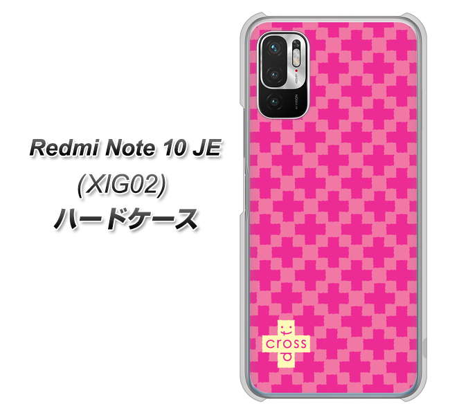 Redmi Note 10 JE XIG02 au 高画質仕上げ 背面印刷 ハードケース【IB901 クロスドット_ピンク】