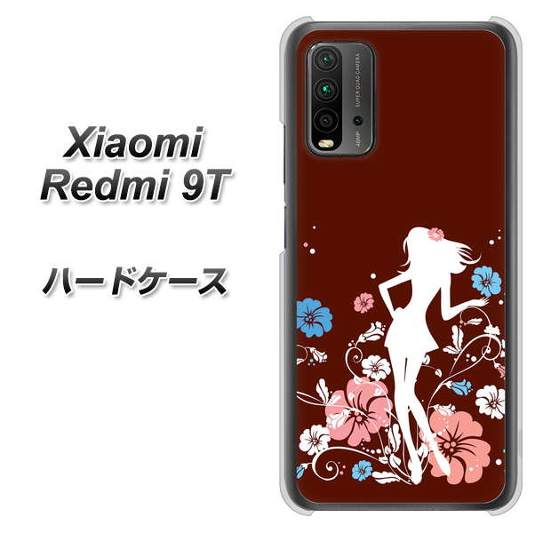 SIMフリー Xiaomi（シャオミ）Redmi 9T 高画質仕上げ 背面印刷 ハードケース【110 ハイビスカスと少女】
