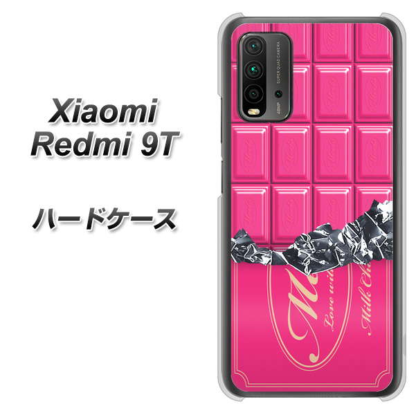 SIMフリー Xiaomi（シャオミ）Redmi 9T 高画質仕上げ 背面印刷 ハードケース【555 板チョコ－ストロベリー】