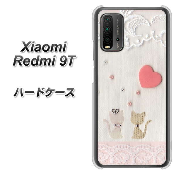 SIMフリー Xiaomi（シャオミ）Redmi 9T 高画質仕上げ 背面印刷 ハードケース【1104 クラフト写真ネコ（ハートM）】