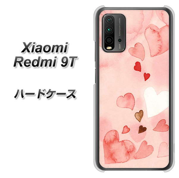 SIMフリー Xiaomi（シャオミ）Redmi 9T 高画質仕上げ 背面印刷 ハードケース【1125 ハートの和紙】