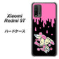 SIMフリー Xiaomi（シャオミ）Redmi 9T 高画質仕上げ 背面印刷 ハードケース【AG814 ジッパーうさぎのジッピョン（黒×ピンク）】