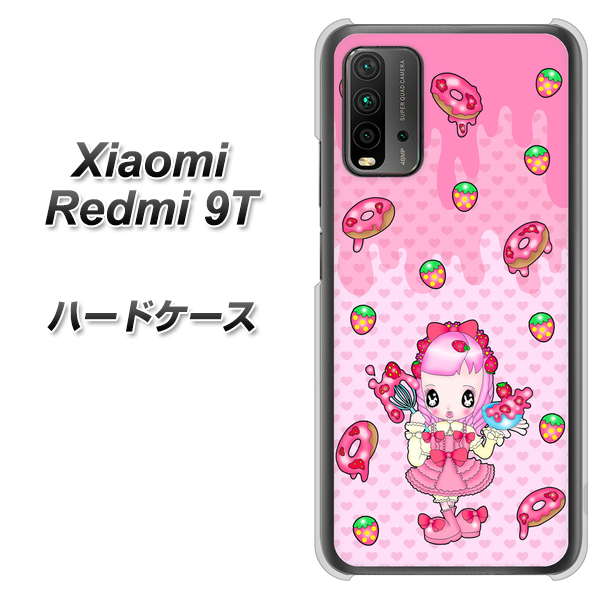 SIMフリー Xiaomi（シャオミ）Redmi 9T 高画質仕上げ 背面印刷 ハードケース【AG816 ストロベリードーナツ（水玉ピンク）】