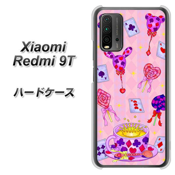 SIMフリー Xiaomi（シャオミ）Redmi 9T 高画質仕上げ 背面印刷 ハードケース【AG817 トランプティー（ピンク）】