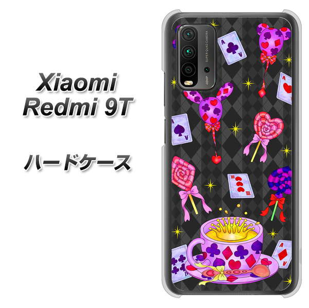 SIMフリー Xiaomi（シャオミ）Redmi 9T 高画質仕上げ 背面印刷 ハードケース【AG818 トランプティー（黒）】
