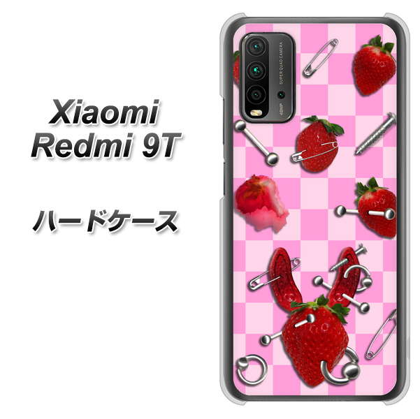 SIMフリー Xiaomi（シャオミ）Redmi 9T 高画質仕上げ 背面印刷 ハードケース【AG832 苺パンク（ピンク）】