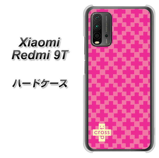 SIMフリー Xiaomi（シャオミ）Redmi 9T 高画質仕上げ 背面印刷 ハードケース【IB901  クロスドット_ピンク】