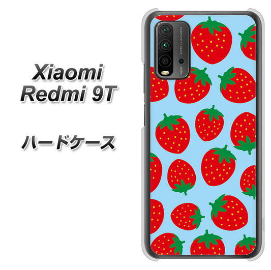 Redmi 9T SC814 小さいイチゴ模様 レッドとブルー ハードケース 背面印刷