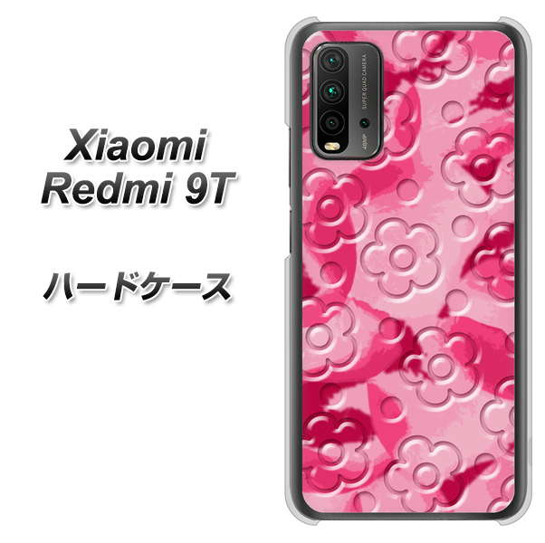 SIMフリー Xiaomi（シャオミ）Redmi 9T 高画質仕上げ 背面印刷 ハードケース【SC847 フラワーヴェルニ花濃いピンク（ローズアンディアン）】