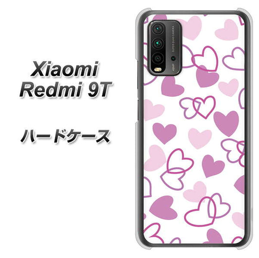 Redmi 9T VA928 ハートがいっぱい パープル ハードケース 背面印刷
