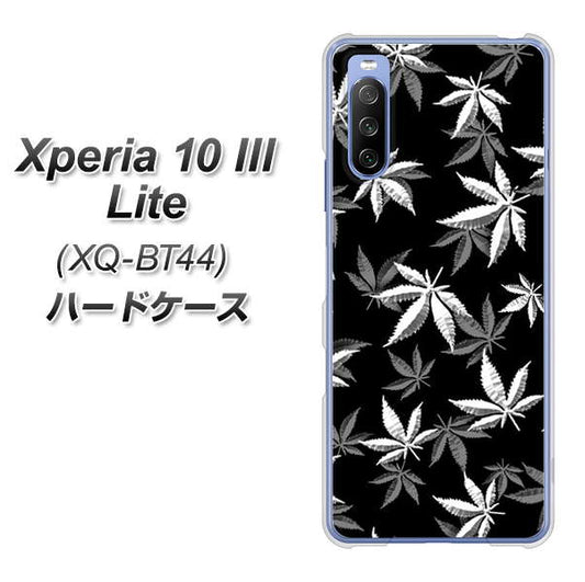 SIMフリー エクスペリア10 III Lite XQ-BT44 高画質仕上げ 背面印刷 ハードケース【064 モノトーン大麻ブラック】