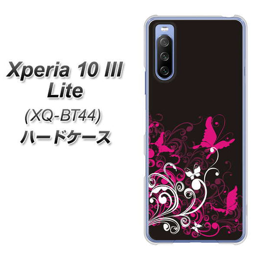 SIMフリー エクスペリア10 III Lite XQ-BT44 高画質仕上げ 背面印刷 ハードケース【585 闇に舞う蝶】