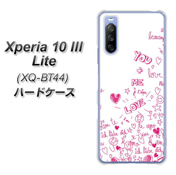 SIMフリー エクスペリア10 III Lite XQ-BT44 高画質仕上げ 背面印刷 ハードケース【631 恋の落書き】