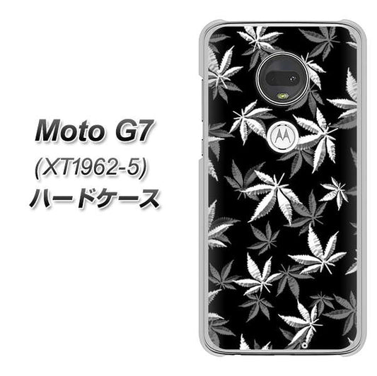 simフリー Moto G7 XT1962-5 高画質仕上げ 背面印刷 ハードケース【064 モノトーン大麻ブラック】